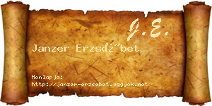 Janzer Erzsébet névjegykártya