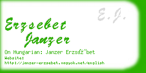 erzsebet janzer business card